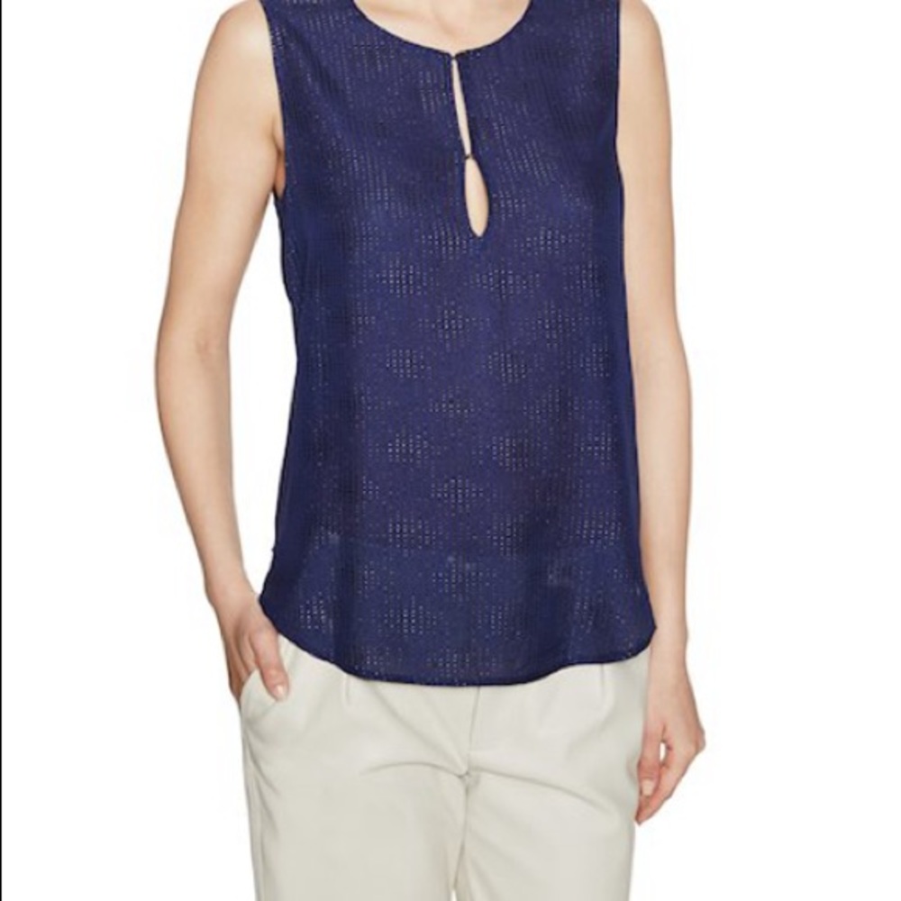 L’AGENCE Embellished Silk Sleeveless Blouse